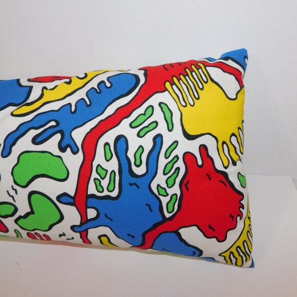 IKEA Avsiktlig abstract colourful Funky Bolster Throw Pillow 22" x 11" - Picture 2 of 5